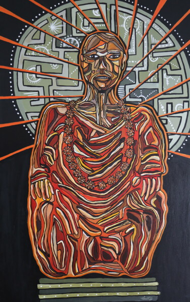 Rayonnement énergétique Peinture intitulée "Rayonnement énergét…" par Paris, Œuvre d'art originale, Acrylique Monté sur Châssis en bois