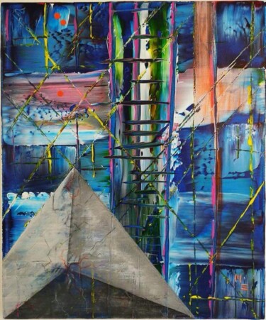 Peinture intitulée "01001100 01100001 -" par Michel Guerry (M ATOM), Œuvre d'art originale, Acrylique