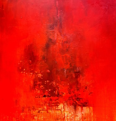 Peinture intitulée "Feu" par Michele Quence, Œuvre d'art originale, Huile