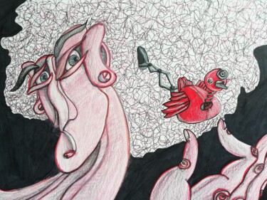 图画 标题为“"Cuckoo!"” 由Anna Reshetnikova, 原创艺术品, 标记