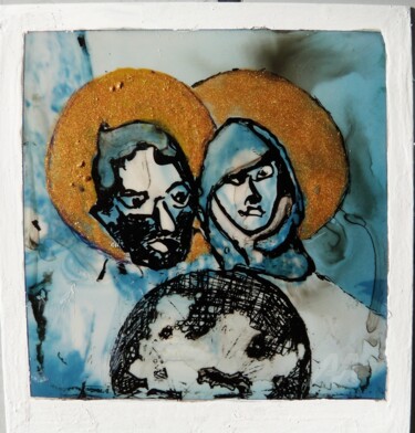 Pintura titulada "Sixième extinction" por Régis Nivelle, Obra de arte original, Tinta Montado en Cartulina