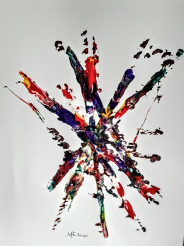 Schilderij getiteld "Crossroads" door Marianne Huizinga, Origineel Kunstwerk, Gouache