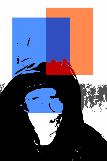 Digital Arts titled "Blue And Orange Obl…" by Gee Shepherd, Original Artwork, 2D Digital Work