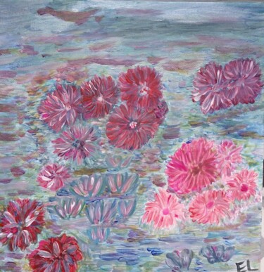Malerei mit dem Titel "nenuphars" von Estelle.L, Original-Kunstwerk, Acryl