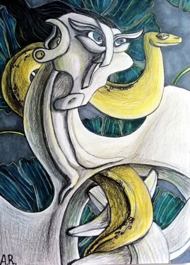 图画 标题为“The one who lives i…” 由Anna Reshetnikova, 原创艺术品, 标记