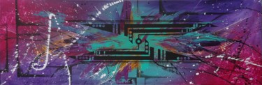 Peinture intitulée "Intergalactek" par Trä  Abstract Painting, Œuvre d'art originale, Acrylique
