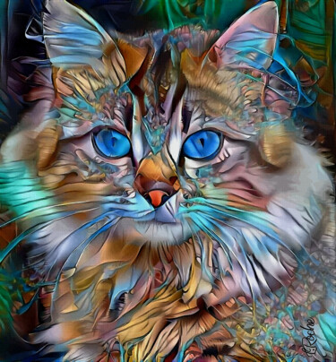 Marygold, cat - Mix media - 70 x 65 cm