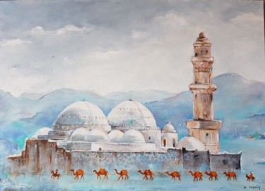 Peinture intitulée "Rêve  de caravane" par Anne Monin, Œuvre d'art originale, Acrylique Monté sur Châssis en bois