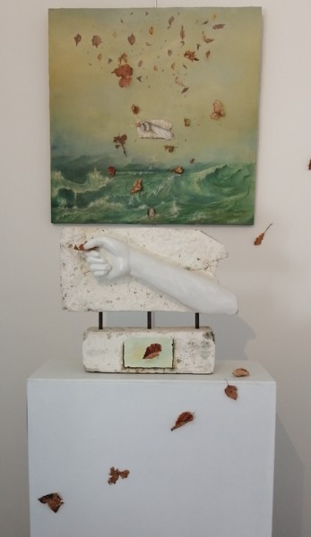 Sculpture titled "Le temps en cadeau" by Daniel Jacquinot, Original Artwork, Oil Mounted on Wood Stretcher frame