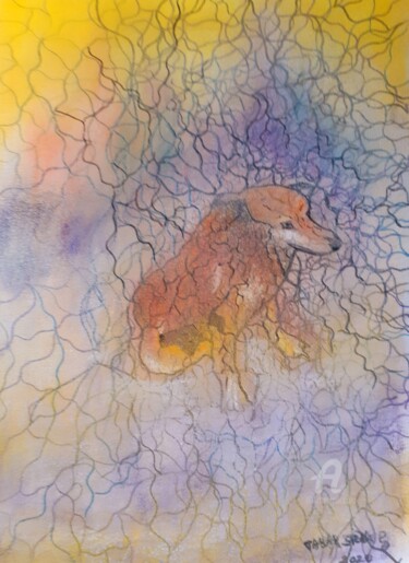 Drawing titled "Dog spiritual" by Steeve Tabar, Original Artwork, Pencil