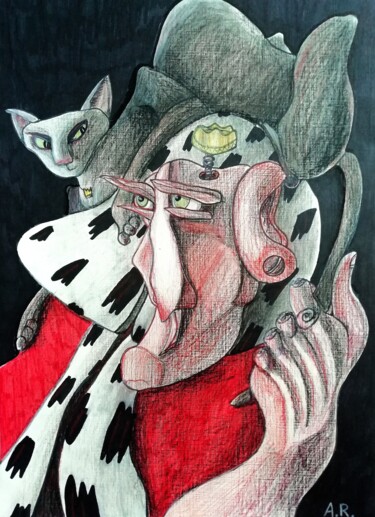 图画 标题为“A confrontation.” 由Anna Reshetnikova, 原创艺术品, 铅笔