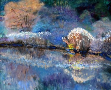 Painting titled "Bluff Mosaic" by Herscovitch Larry, Original Artwork, Oil