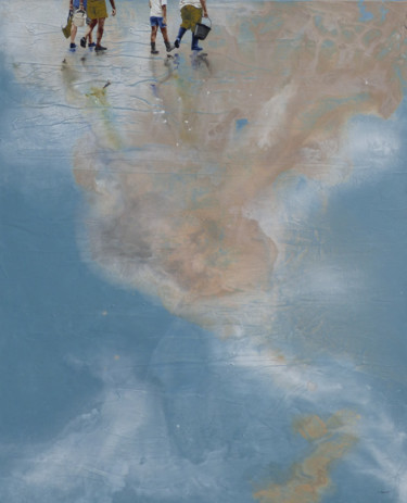 Peinture intitulée ""l'eau du ciel"" par Sandrine Gergaud, Œuvre d'art originale, Acrylique Monté sur Châssis en bois