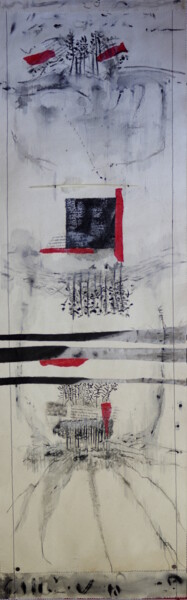 제목이 "Végétal 1"인 섬유 예술 Anne Guerrant로, 원작, 실