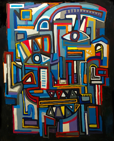 Pintura intitulada "MASQUE DE THEATRE" por Mascarade, Obras de arte originais, Acrílico