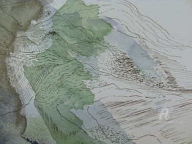 Peinture intitulée "Paysage Imperceptib…" par Hélène Mongin, Œuvre d'art originale, Encre
