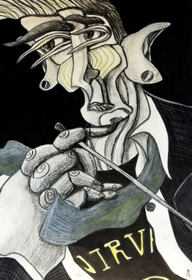 图画 标题为“After the concert.” 由Anna Reshetnikova, 原创艺术品, 铅笔