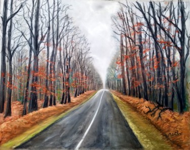 Dessin intitulée "Sur les routes de F…" par Marian Cobos, Œuvre d'art originale, Pastel