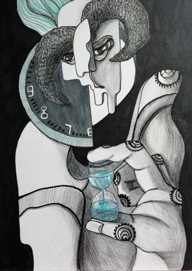 Dibujo titulada "Time will tell." por Anna Reshetnikova, Obra de arte original, Lápiz