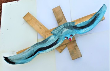 Sculpture intitulée "Oiseau charpenté 1" par Servin, Œuvre d'art originale, Plastique