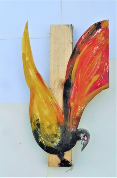 Sculpture intitulée "oiseau charpenté 6" par Servin, Œuvre d'art originale, Plastique