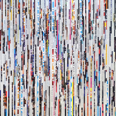 Painting titled "Tehos - Speaking ti…" by Tehos, Original Artwork, Collages Mounted on Wood Stretcher frame