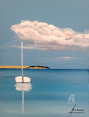 Peinture intitulée "Le Pyla" par Bernard Cahue, Œuvre d'art originale, Huile