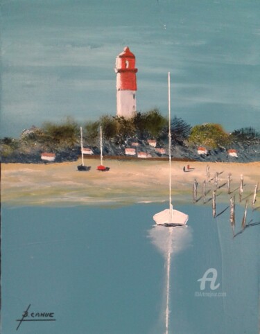 Peinture intitulée "Le Cap Ferret" par Bernard Cahue, Œuvre d'art originale, Huile