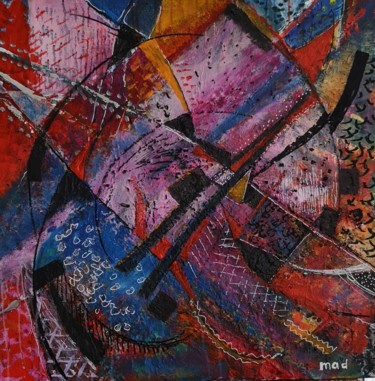 Painting titled "Composition cubiste…" by Marie-Agnès Dubois Lambert, Original Artwork, Acrylic