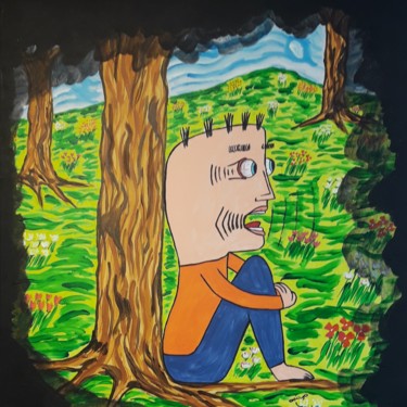 Cri de terreur face au néant absolu qui nous attend Peinture intitulée "Cri de terreur face…" par Jean Philippe Dufau, Œuvre d'art originale, Acrylique