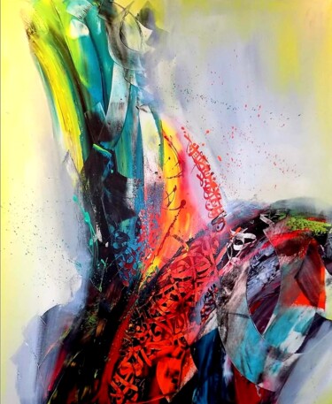 Peinture intitulée "Sans titre" par Abdelkader Kamal, Œuvre d'art originale, Acrylique Monté sur Châssis en bois