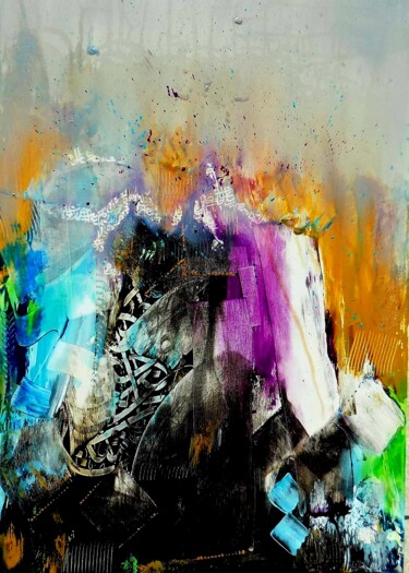 Peinture intitulée "Sans titre" par Abdelkader Kamal, Œuvre d'art originale, Acrylique Monté sur Châssis en bois