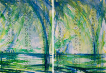Painting titled "Twin - 2018" by Alexandra Pignon, Original Artwork, Watercolor