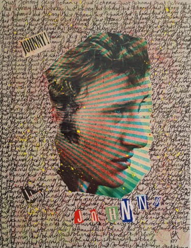 Collages titled "JUST JOHNNY" by Isabelle Blondel, Original Artwork, Collages
