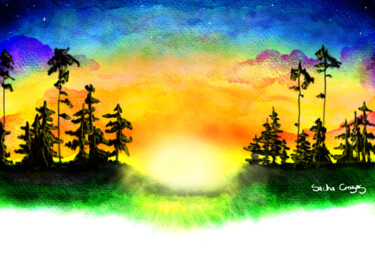 Arts numériques intitulée "Sun rises" par Sacha Crozas, Œuvre d'art originale, Peinture numérique