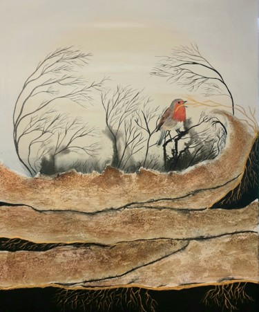 Peinture intitulée "Nature d'Or" par Sophie Ackermann, Œuvre d'art originale, Acrylique