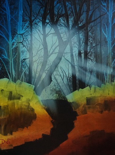 Peinture intitulée "Rayons de Lumière D…" par Adrien C., Œuvre d'art originale, Huile