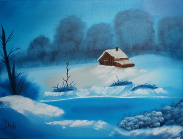 Peinture intitulée "Beauté Glacée" par Adrien C., Œuvre d'art originale, Huile
