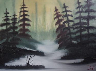 Peinture intitulée "Matin Enneigé" par Adrien C., Œuvre d'art originale, Huile