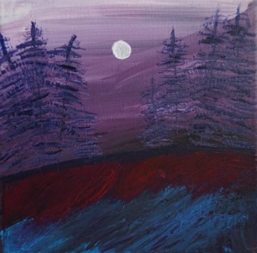 Peinture intitulée "Foret Pourpre" par Adrien C., Œuvre d'art originale, Acrylique
