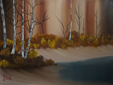 Peinture intitulée "Automne Cuivré" par Adrien C., Œuvre d'art originale, Huile