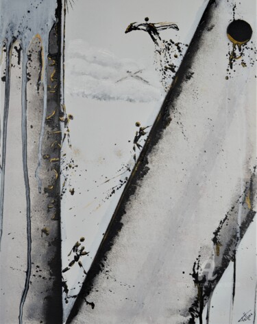 Peinture intitulée "On avance" par Tolliac, Œuvre d'art originale, Acrylique Monté sur Châssis en bois