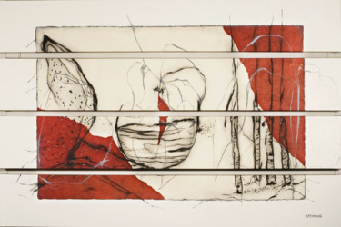 Printmaking titled "DRAKENSBURG 2" by Jovhanna Rutvanowska, Original Artwork, Engraving Mounted on Wood Stretcher frame