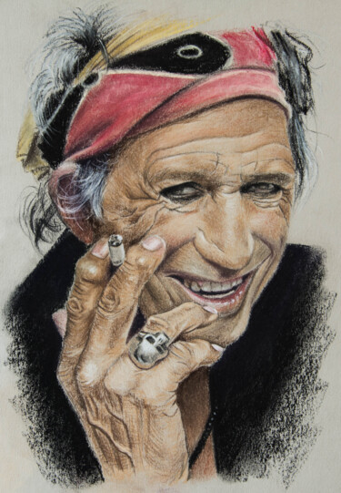 图画 标题为“Keith Richards” 由Inna Medvedeva, 原创艺术品, 粉彩