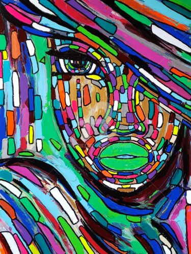 Pour toi mon amour. Peinture intitulée "Pour toi mon amour." par Valérie Guerinoni, Œuvre d'art originale, Acrylique Monté sur Châssis en bois