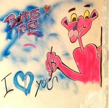 Peinture intitulée "the pink panther wi…" par Ecila Rueisel, Œuvre d'art originale, Acrylique Monté sur Plexiglas
