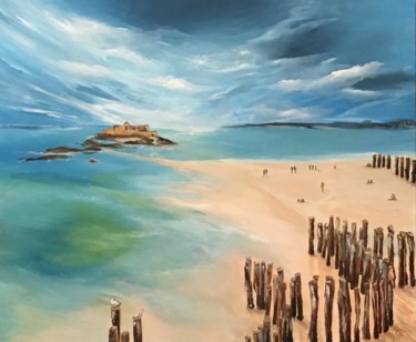 Peinture intitulée "St Malo 2 #artistsu…" par Sandrine Chalot, Œuvre d'art originale, Acrylique