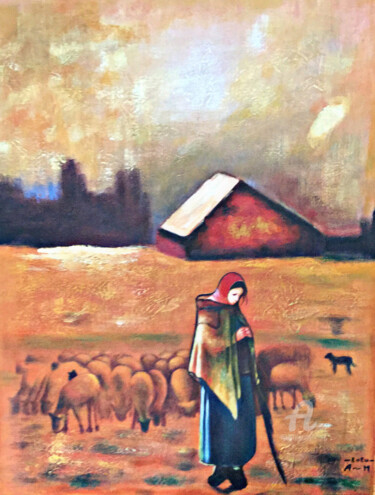 Malarstwo zatytułowany „La Bergère avec son…” autorstwa France Cordoba- Pacholski (Artmonica) (Artmonica), Oryginalna praca,…