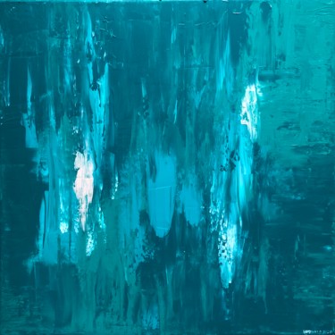 Painting titled "Emerald IV" by Ludwika Pilat, Original Artwork, Acrylic Mounted on Wood Stretcher frame