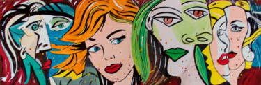 绘画 标题为“Quatre visages” 由Thierry Angot, 原创艺术品, 丙烯